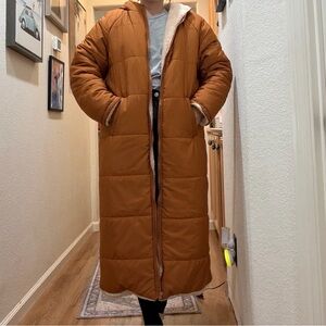 Women's Long Brown Puffer Coat